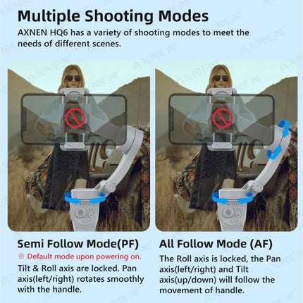 AXNEN Smart 3-Axis Handheld Gimbal Stabilizer for Smartphone with Fill Light for iPhone Android Face Tracking Tiktok Vlog Kit