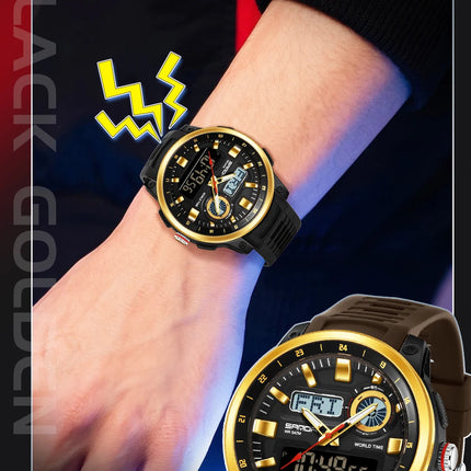 SANDA Fashion Brand Sport Electronics Watches for Men Outdoors Analog Digital Man Watch Luminous Waterproof Backlight Wristwatch