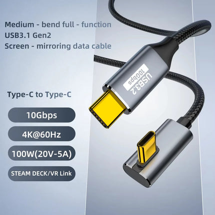 5A 100W USB C 3 Gen2 10Gbps Cable Type C to C 4k 60Hz Video Cable QC4.0 3.0 Fast Charging Cable For MacBook Pro Samsung Xiaomi