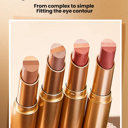 Three-Color Glitter Eyeshadow Stick Matte Long-Lasting Easy to Color Eye Makeup Stick for Effortless Look Enhancement