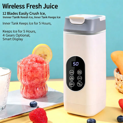 Portable Fruit Juicer Blenders Outdoor Personal Electric Mini Bottle Home USB Charge 12 Blades Double Cup Juicer Machine