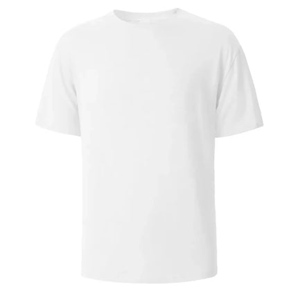 500/300g Heavy-duty White Pure Cotton T-shirt Thickened Ribbed Round Neck Short Sleeves Double-stitched Half Sleeve Tees