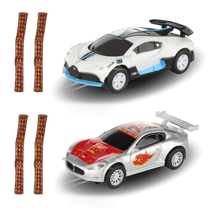 2pcs Slot Car 1/64 Scale Electric Racing High Speed Track Cars 1:64 with Lights Compatible Carrera Go Scalextric Toy