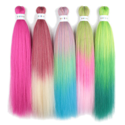 26"Corlorful Selling Jumbo Easy Braiding Hair Ombre Rainbow Braiding Cosplay Hair Synthetic Pre Stretched Hair Braids wigs