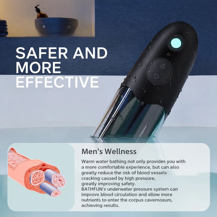 Electric Waterproof Male Bath Pump with Hydro Massage Cup, Desensitizing Trainer and Private Care Accessories