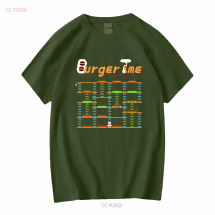 Burger Time stage 1 Logo NES Famicom game 8 bit screen T Shirt Arcade classic vintage retro design all sizes vintage Washed