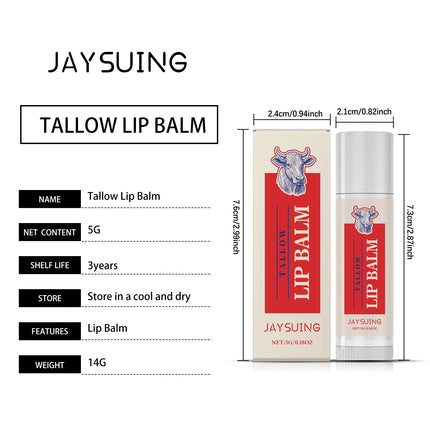 Tallow Lip Balm Ultra Nourishing Non-Greasy Softening Fade Lip Lines Remove Dark Anti-Cracking Moisturizing Lip Care