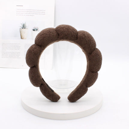 Women Girls Sponge Co Spa Makeup Bubble Terry Cloth Headband Puffy Retro Hair Bands Soft Hairband Headwear