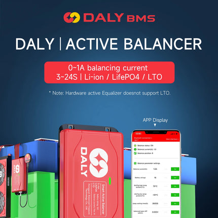 DALY software Active 1A balancer with Bluetooth UART 1A 4S 8S Equalizer suitable for LI-ION Lifepo4 LTO battery pack