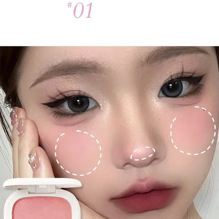Single Color Blush Silky Texture High Color No Powder Feeling Low Saturation Long-lasting Natural Matte Blush Cream Face Makeup