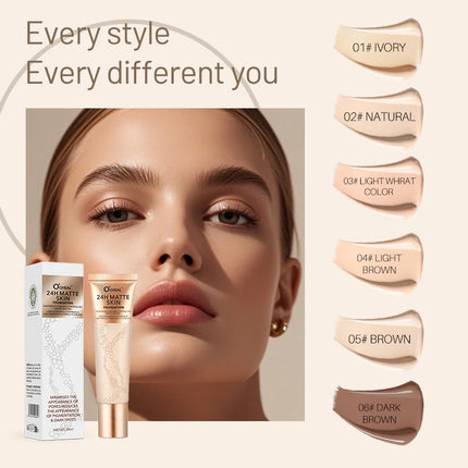 Natural liquid foundation, waterproof and sweat proof, durable makeup effect, multi color optional, create a natural foundation