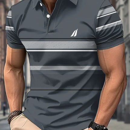 2026 Summer Men's Polo Shirt - 3D Printed Design Breathable Lightweight Stylish and Fashionable Outdoor Men's Clothing
