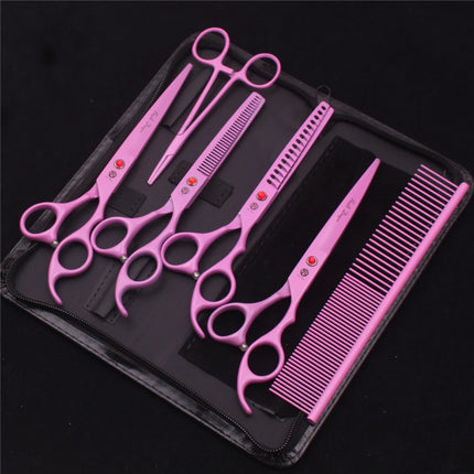 Pet Grooming Scissors Purple Dragon Japan Stainless Pink Curved Scissors For Dogs Dog Thinning Scissors Pet Chunker Shears Z3003