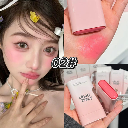Multi-Functional Blush Stick Easy Color Rouge Blusher Cream Waterproof Brightening Face Contour Smooth Cheek Tint Korean Make Up