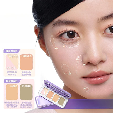 GirlsCrush 5Color Concealer Plate Brighten Lacrimal Groove Covers Acne Black Eye Circles Cream Moisturizer  Face Makeup