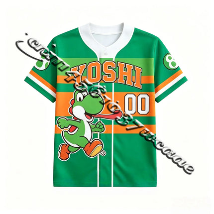 Bandai Movie Game Mario Donkey Kong Oversize T-shirt - Summer Sports Shirt for Adults All Character Family Matching Baseball The