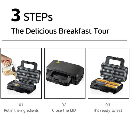 800W Sausage Roll Maker Household Multi Rolls Pies Desserts HotDog Bread Maker Non-Stick Breakfast Machine for Kids Party