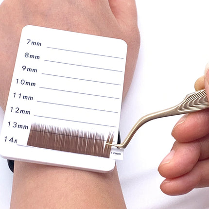 YGirlash Hand Made High Quality Straight Curvate Extensions False Eyebrow 12Lines Brown Color Eyebrow Extension