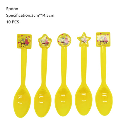 SpongeBob Birthday Party Decoration Aluminum Foil Balloon For Kid Event Supplies Disposable Tableware Banner Backdrop Gift