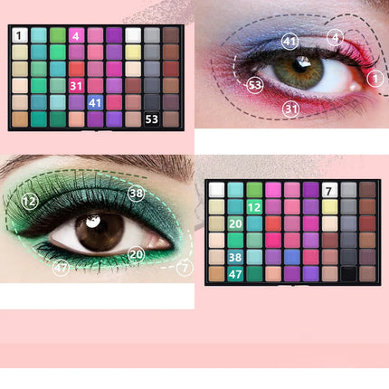54 Colors Eyeshadow Palette Professional Makeup Shimmer Matte Eyes Shadow Colorful Sexy High Pigmented Fine Texture Cosmetics