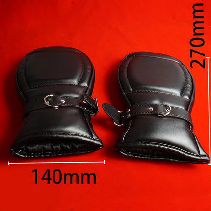 Leather Padded Bondage Mittens,Puppy Pet Play Bdsm Glove Restraints,Submissive Slave Mitts,Sex Toys for Couples