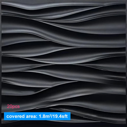30x30cm Three-dimensional Wave Wall Panels Interior Wall Decor Paintable Wallpaper 3D Wall Decor Covering Panels For Living Room