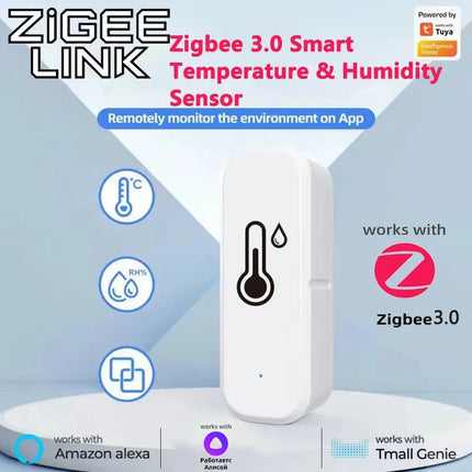 Tuya Zigbee 3.0 Smart Temperature Humidity Sensor wifi APP Remote Monitor Voice Control SmartLife APP for Alexa Yandex Alice