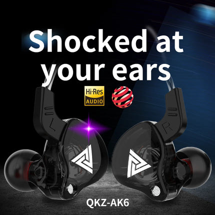 Original QKZ AK6 AKX In Ear Earphone Dynamic Driver Unit Headphone With Mic Stereo Sports HIFI Subwoofer Headset Monitor Earbuds