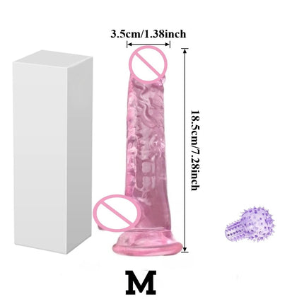 Realistic Big Jelly Dildo Wearable Strap on Penis For Women Masturbators Erotic Anal  Gay Penis Suction Cup Dick Sex Toys 18+