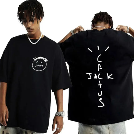 Fashion Hip Hop T Shirt Casual Short Sleeve T-shirt Rapper Cactus Jack Music Album T Shirts Women Casual Tops Aesthetic Clothes