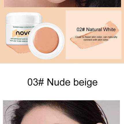 1pcs 3-Color Concealer Waterproof Full Coverage Concealer Professionally Cover Dark Circles Around Eyes and Face for All Skin