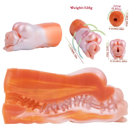 LUUK Dual Channel Animal Silicone Realistic Vaginal Pocket Pussy Male Masturbator Sex Toys Penis Stroker For Men Masturbation