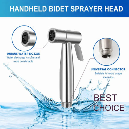 Portable Handheld Bidet Sprayer Nozzle for Feminine Hygiene Pressurized Cleaning Toilet Washing Bathroom Accessory