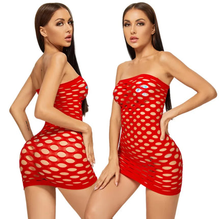 Holey Dress Sexy Bodycon Dress Fishnet Babydolls Women's Long Clothes for sex Dresses Women Evening Party Clubwear
