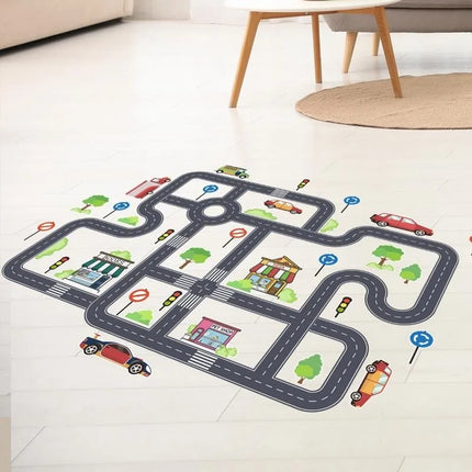 Car Road Signs Wall Stickers Floor Stickers Children's Room Decoration Self Adhesive Cartoon Stickers Wall Art Decals