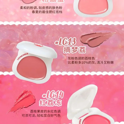 LEEMEMBER Watery Blush Moisturizing Blusher Cream Monochrome Shimmer Cute Cosmetics Longlasting Jelly Face Blusher In Bar Makeup