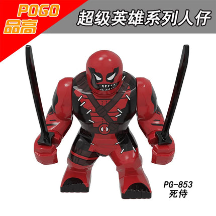 Building blocks, Marvel superheroes, assembled dolls, Spider Man, Iron Man, Venom, Shark, Deadpool, DIY gifts, children's toys