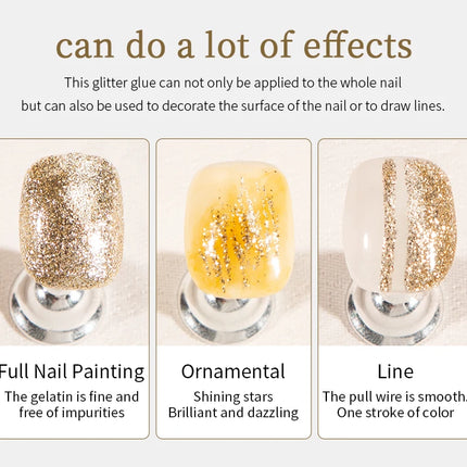 RSNAIL No Wipe Platinum Gel Nail Polish 8g Sparkle Painting Metallic Golden Silvery Liner Gel French Drawing Liner DIY Nail Art