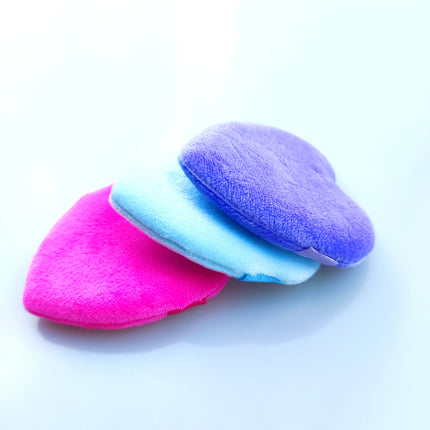 6pcs Reusable Love Heart Shape Velvet Powder Puff Face Makeup Sponge Cosmetics Soft Cotton Face Washable Sponge Puff