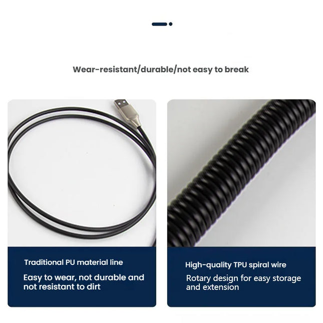 USB Type C Coiled Cable for Mechanical Keyboard, 3M Max Aviator Aviation Connector Cord for Desktop Computer