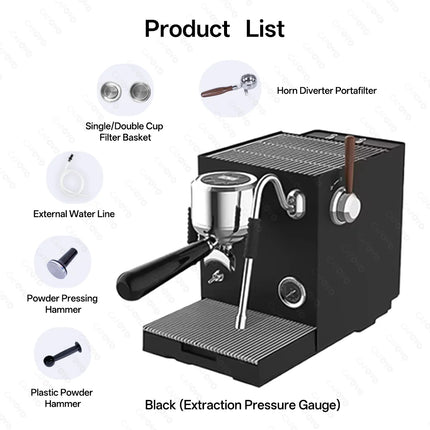 CAFOVO E120 Semi-automatic Coffee Machine ULKA Pump 9Bar OPV System Three Boiler with OLED Display for Home Cafe Espresso Maker