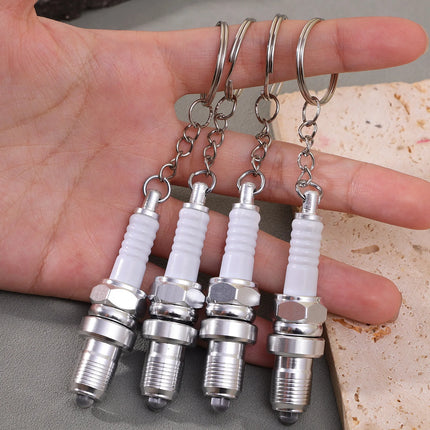 Casual Fashion Sparkplug LED Key Ring for Men Spark Plug Pendant Key Chain Keychain Car Parts Keyring Marvel Drive Key Chains