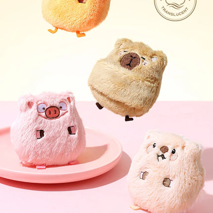 Cute Soft Plush Powder Puff Comfortable Skin-friendly Flocking Material Thick Large Powder Puff for Loose Powder Setting Makeup