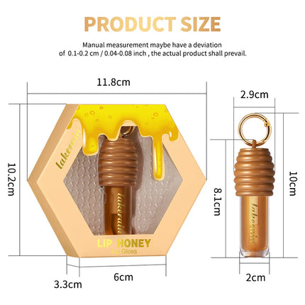 2pcs/set Honey Chocolate Lip Glaze Gloss Long-lasting Moisturizing Lip Oil Enhancing Complexion Reducing Lip Lines Lip Glosses