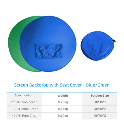 RF08 Game Live Chromakey 2in1 Photography Studio Chair backrest Single-Double Sided Backdrop Background Cloth Green Blue Screen