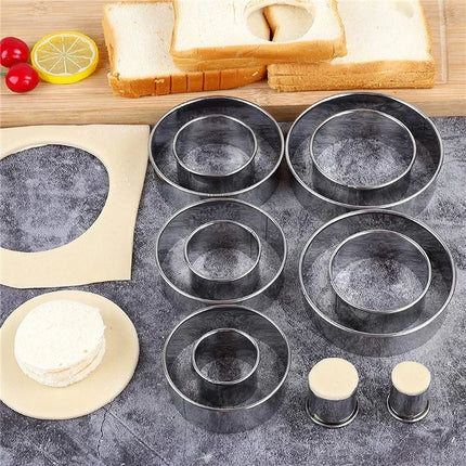 5PCs round stainless steel biscuit mold dumpling skin cutting mold DIY biscuit pastry cake baking tools kitchen baking gadget