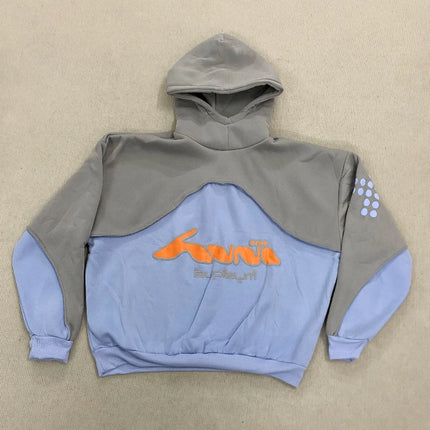 Aesthetic Contrast Stitching Creative Foam Printing Fashion Casual Hoodie High Street Harajuku Hip Hop Rock Long Sleeve Pullover