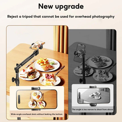MoZhao Phone Stand Overhead Shooting Tripod Fill Light Floor-standing Telescopic Outdoor Live Photo Video Universal Camera Stand