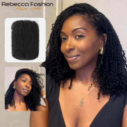 QVR Afro Kinky Bulk Human Hair Kinky Curly Bulk For Braiding DreadLock 50g/Pack Hair Extentions Natural Color No Attachment