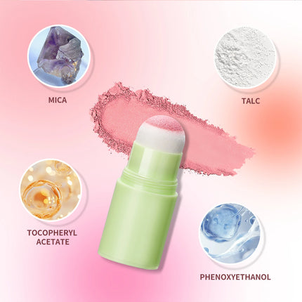 Soft Fog Blush Stick Face Blusher Patting Powder Blusher for Cheeks Cute Korean Style Waterproof Blush Sponge Brush Head 3Colors
